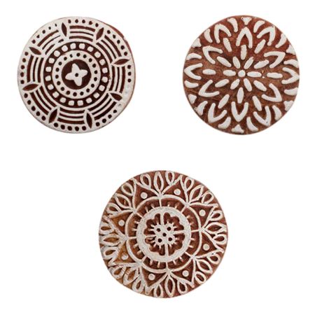 Set of 3 Piece New Mix Wooden Printing Blocks